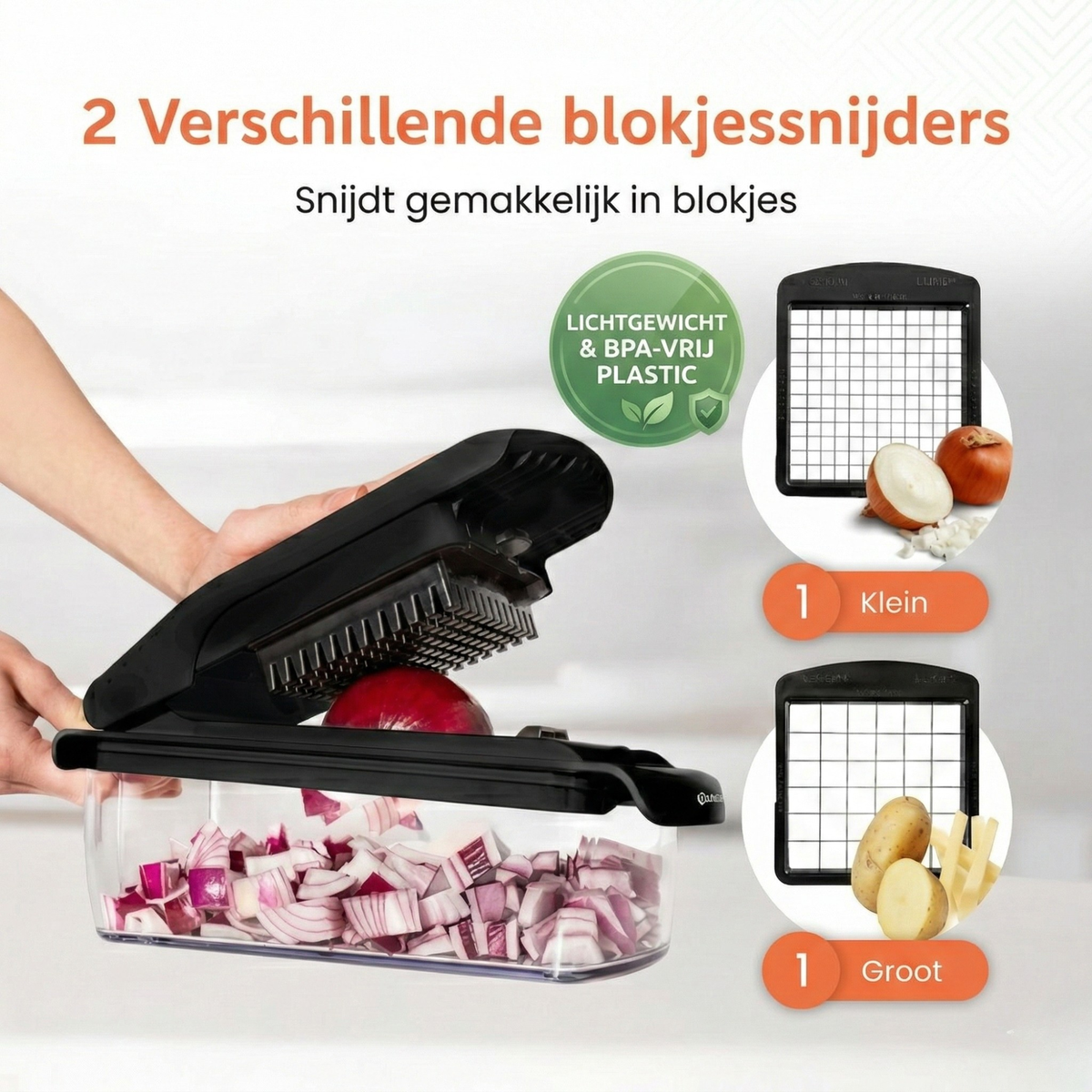 Lekro Groentesnijder Lite – blokjessnijroosters (alleen de snijbladen)