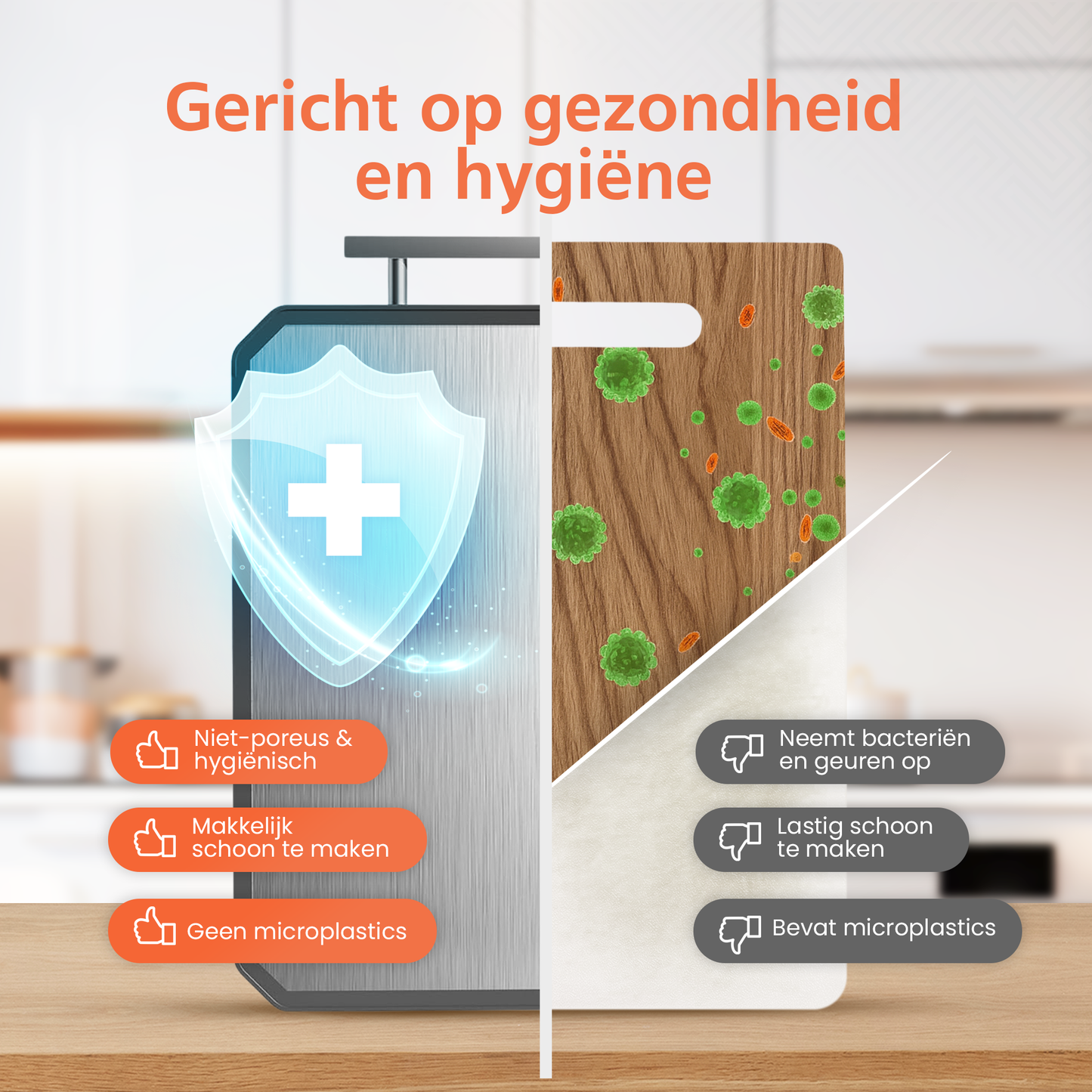 2-in-1 Titanium Snijplank Dubbelzijdig met Tarwestro