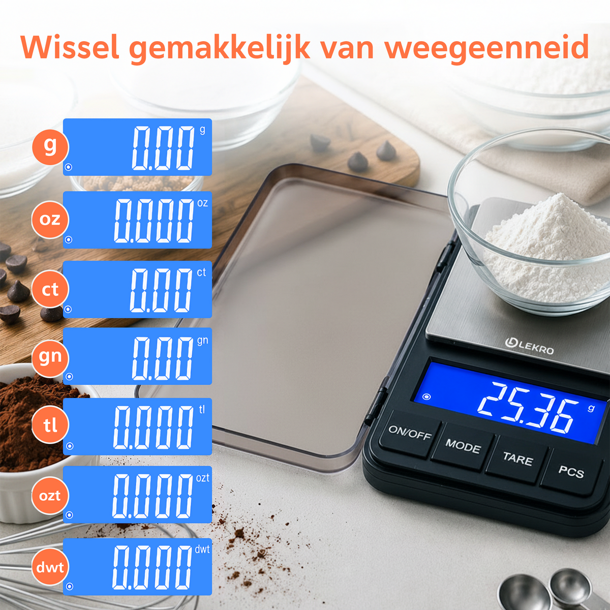 Lekro Precisie Weegschaal - 0,01 tot 500 gram