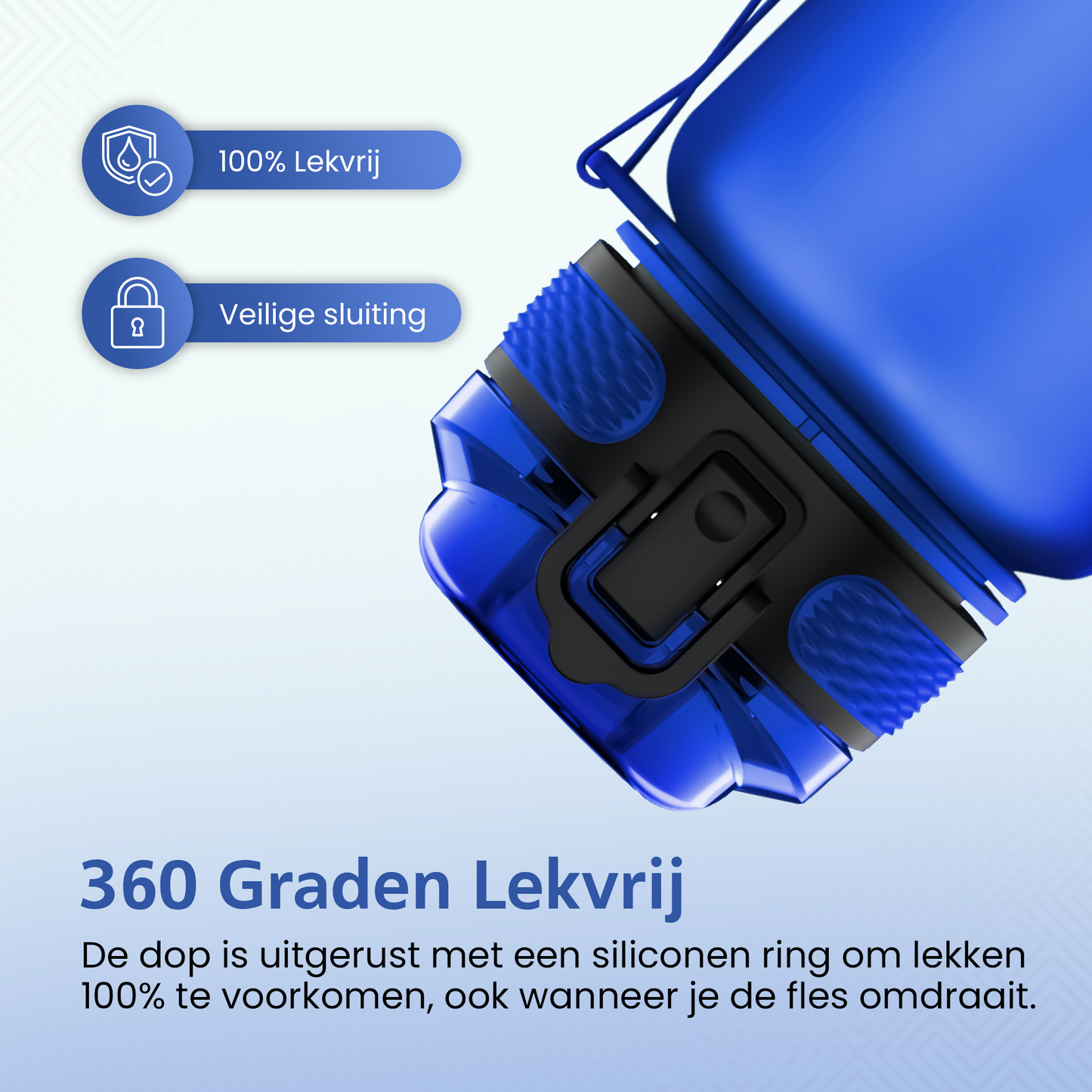 Waterfles met Tijdmarkeringen - Blauw