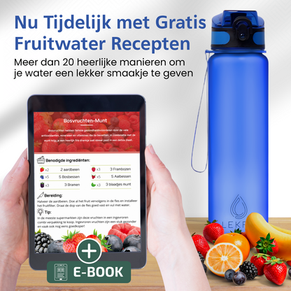 Waterfles met Tijdmarkeringen - Blauw