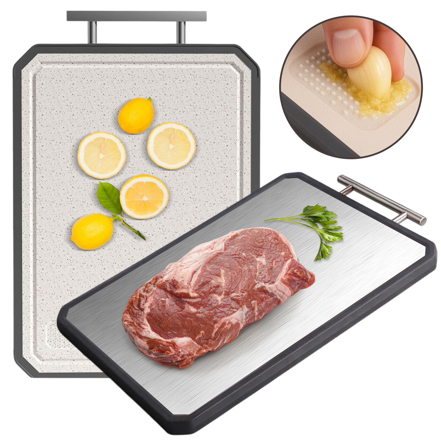 2-in-1 Titanium Snijplank Dubbelzijdig met Tarwestro