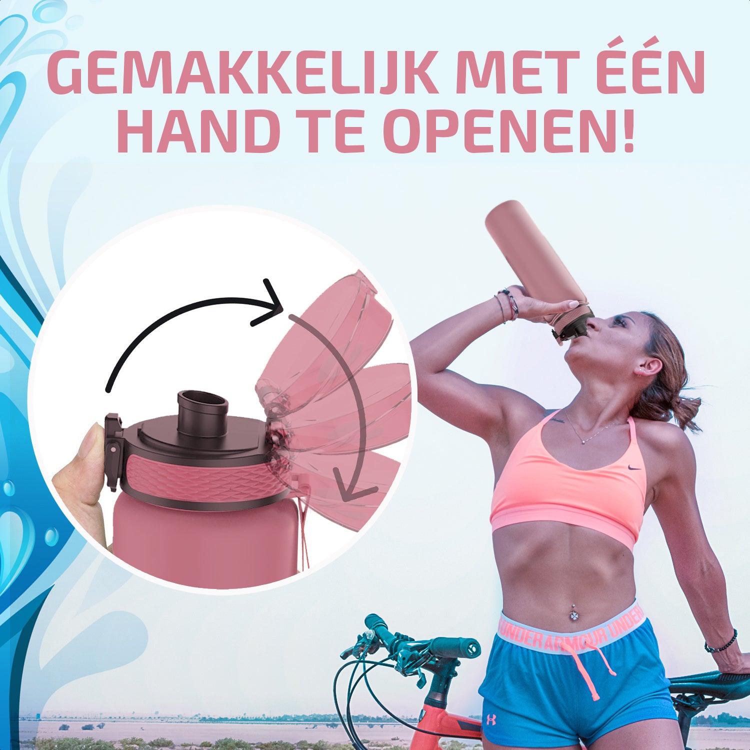 Waterfles met Tijdmarkeringen - Rosé Goud